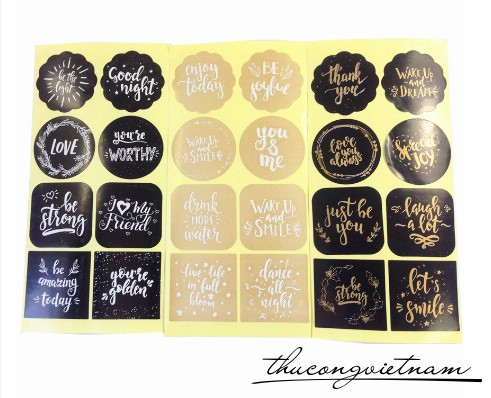 Sticker chữ nổi 4 kiểu